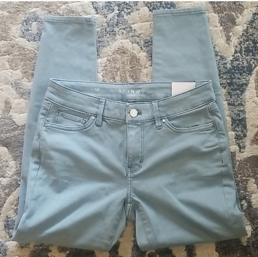 White House Black Market Dusty Teal Ankle Jean